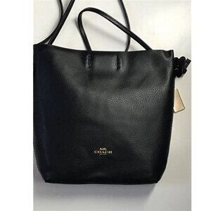Like New Coach Derby Black Leather Flowered Crossbody Bag Purse